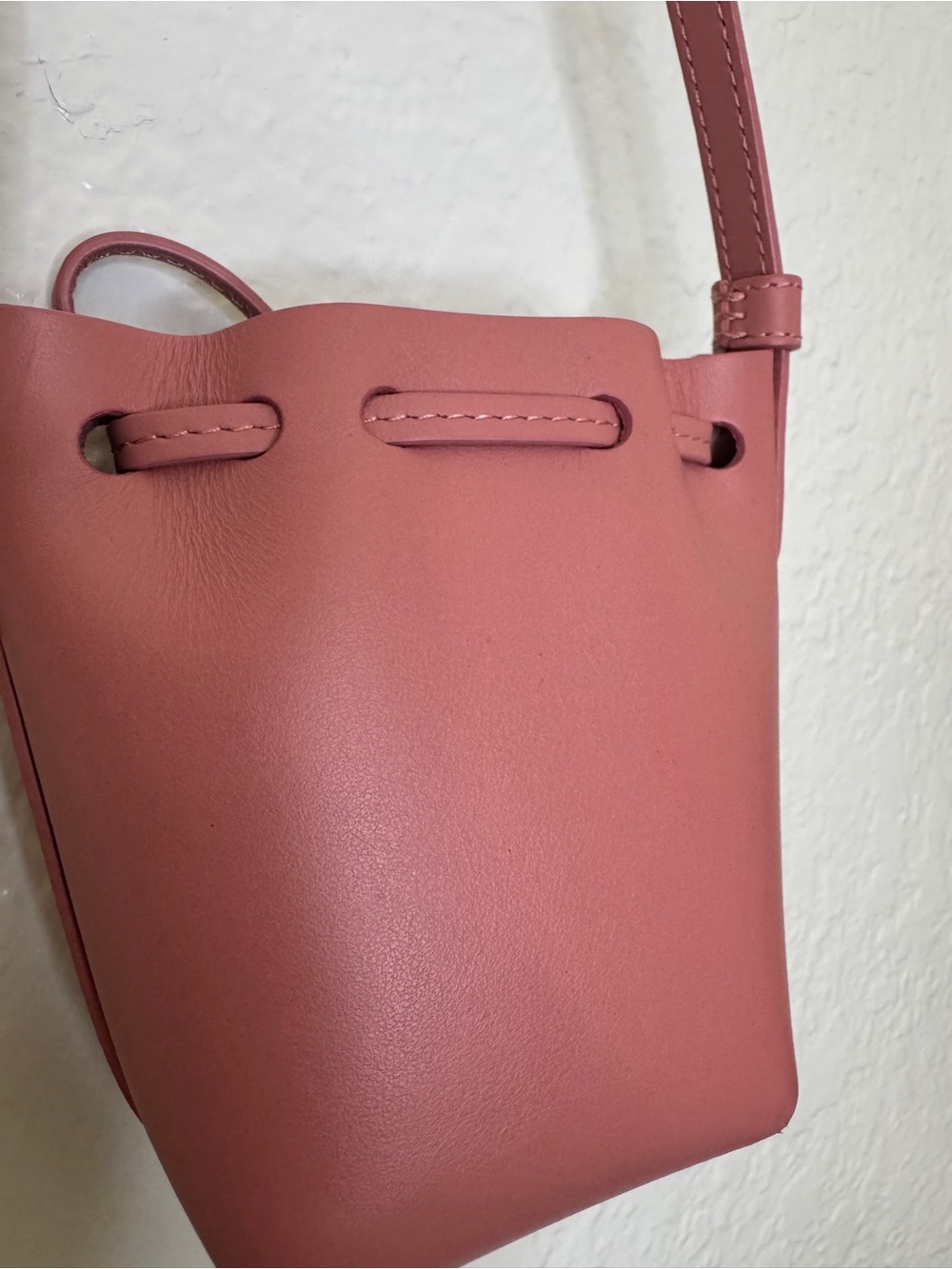 Mansur Gavriel Red Leather Mini Bucket Crossbody - Picture 8 of 15